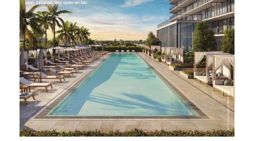 Piscina de 150 pies en el piso 5, 72 Park, Miami Beach