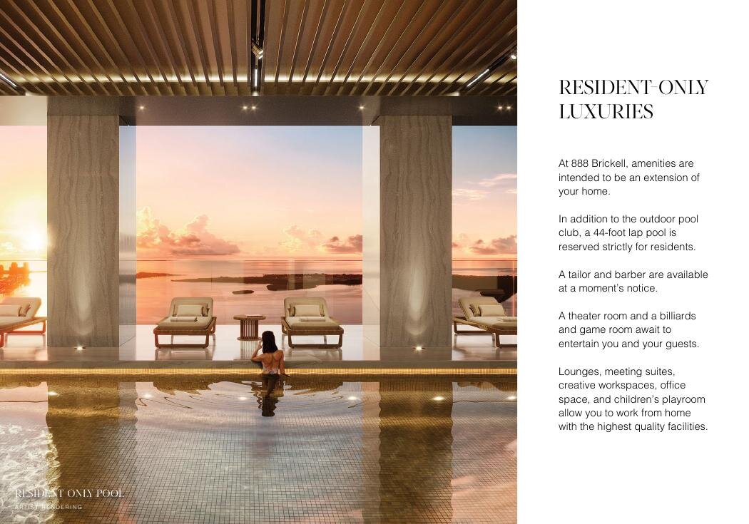 Piscina exclusiva para residentes, 888 Brickell by Dolce&Gabbana