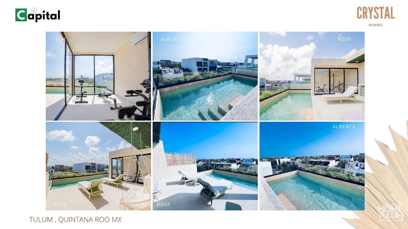 Gym, alberca y roof, Crystal Residences