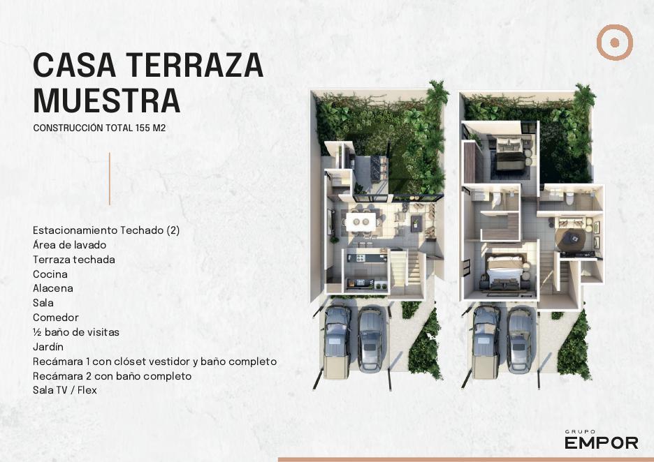 Plano Casa Terraza, Emana Privada Residencial