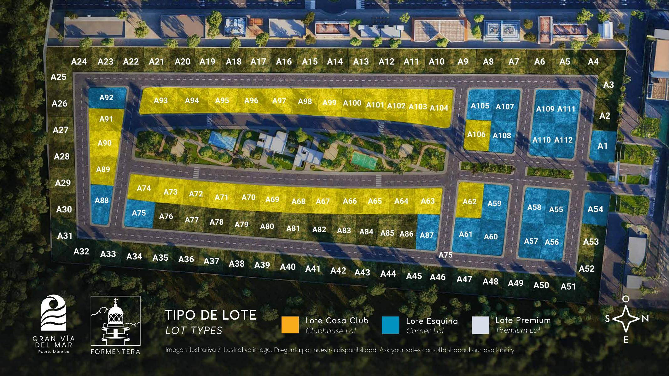 Master plan aéreo, lotes A1-A112, Formentera Residencial