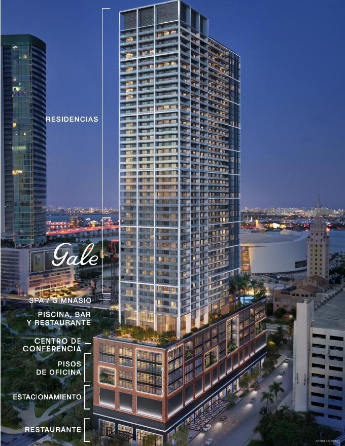 Gale Miami, torre de 51 pisos, centro de Miami, Florida