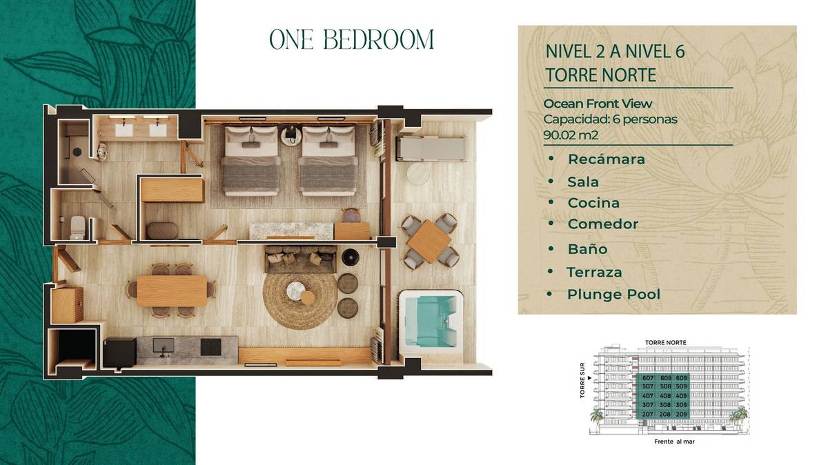 Planta One Bedroom A1-A2