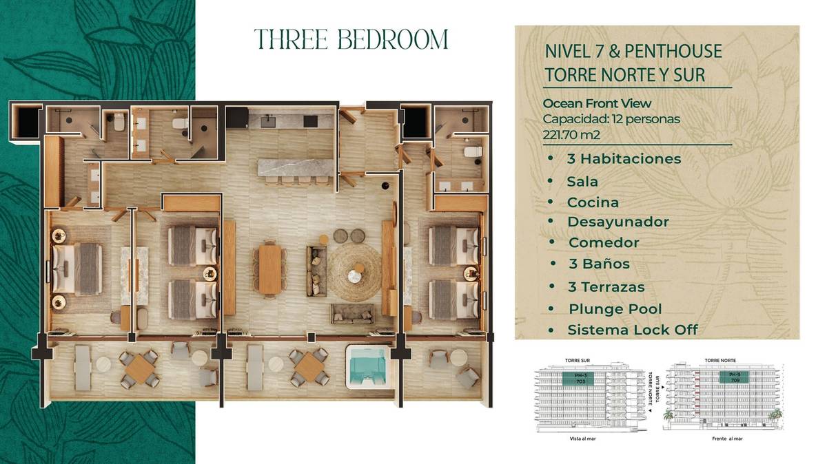Planta Three Bedroom E1-E2