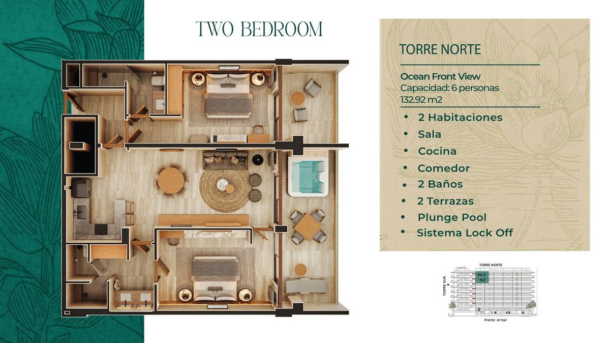 Planta Two Bedroom King B4