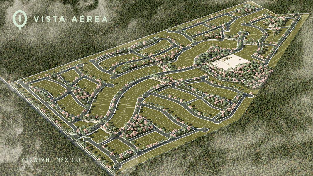 Vista aérea del master plan, Reliquia, Hunucmá