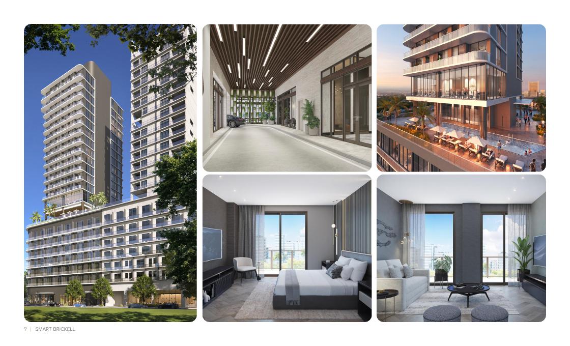 Torres, entrada, terraza y residencias, Smart Brickell