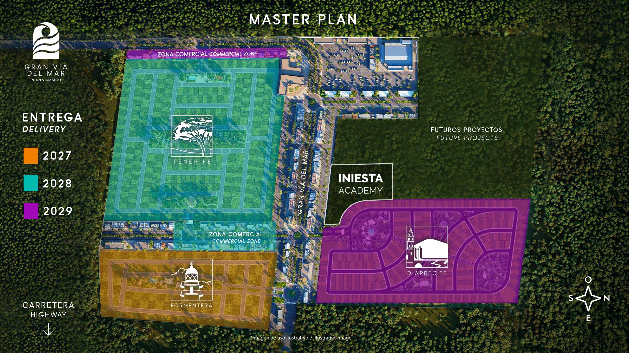 Master plan de Gran Vía del Mar con fechas de entrega, Zona Comercial
